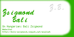 zsigmond bali business card
